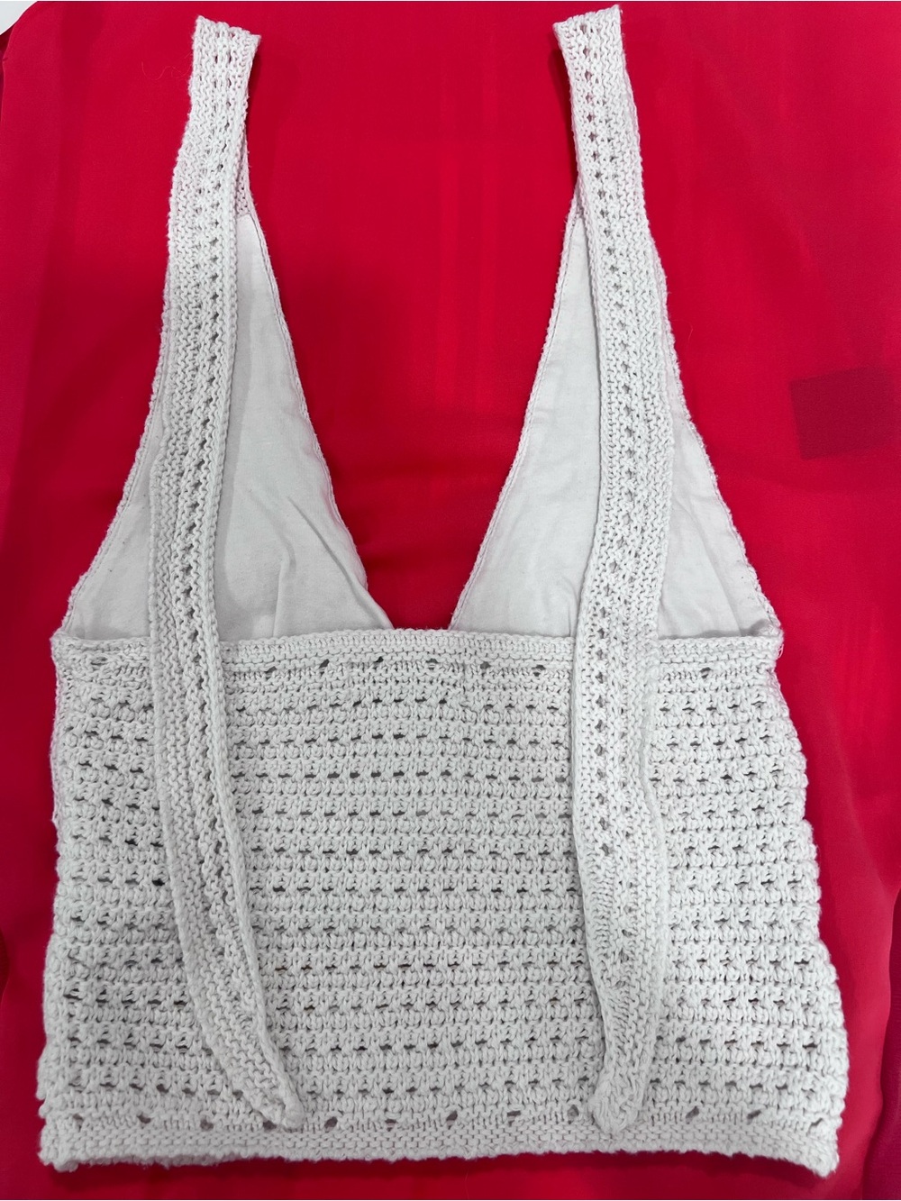 Hollister Crochet Halter Top with Sunflower Accent - Cream & Yellow - Picture 3 of 5